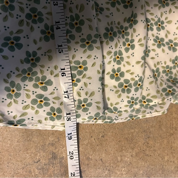 Dazy skirt - white/light green floral ruffle lightweight, fully lined - Picture 10 of 10